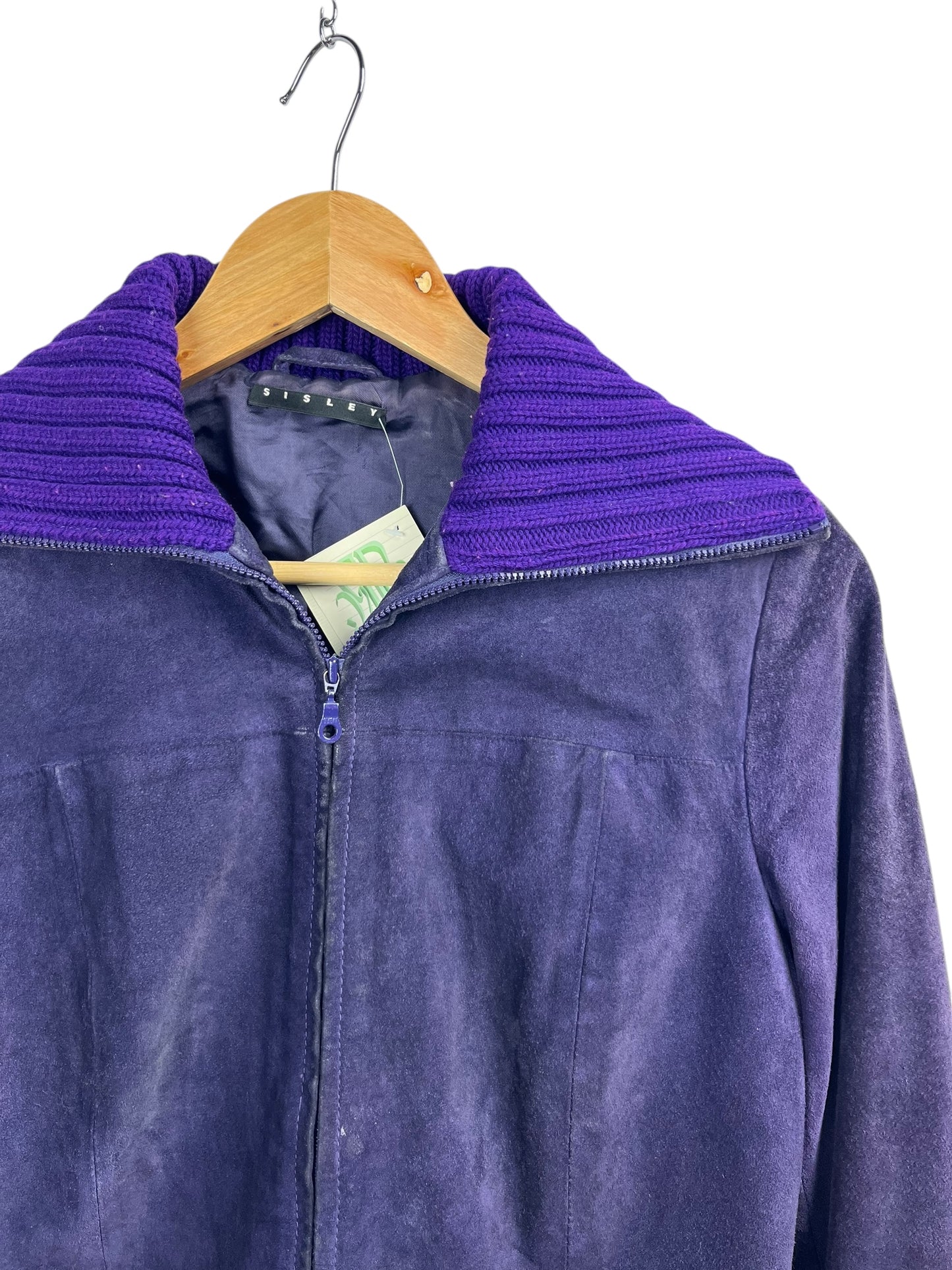 Sisley purple suede jacket Size XS