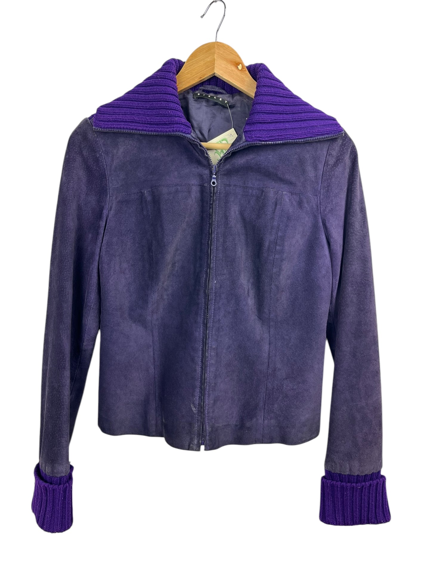 Sisley purple suede jacket Size XS