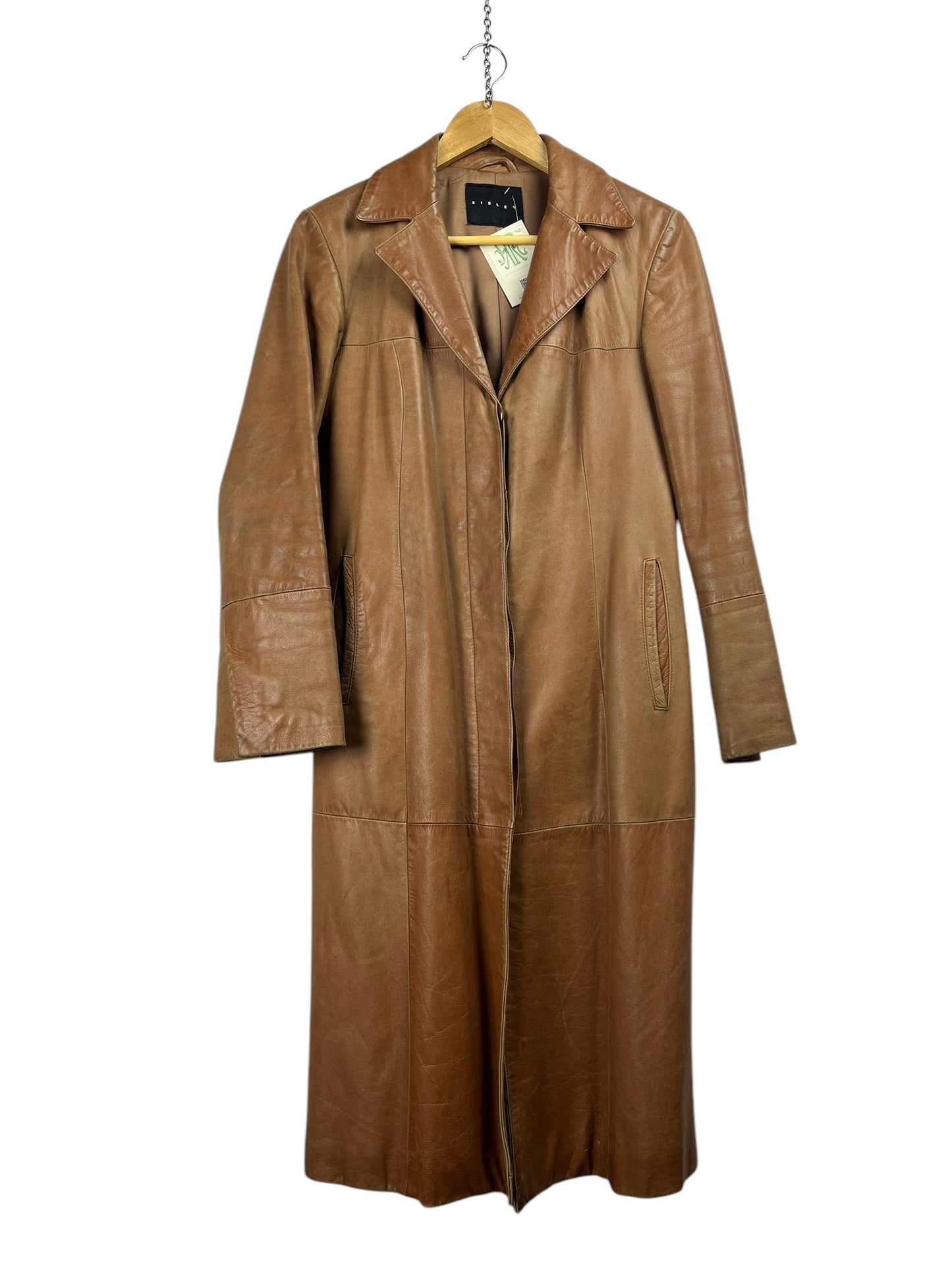 Sisley brown leather jacket UK10