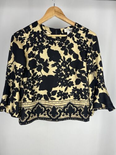 Chloe silk top with pattern Size S