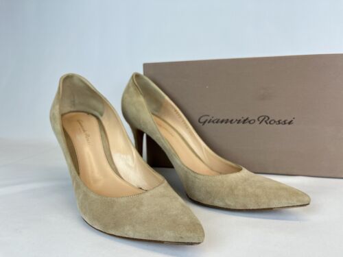 Gianvito Rossi High Heels - Cream Suede - Great Condition - UK Size 7 with box