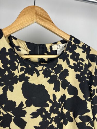 Chloe silk top with pattern Size S