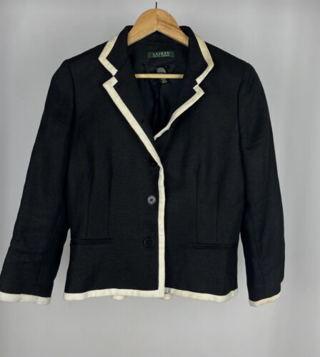 Ralph Lauren 100% Linen black blazer size 6