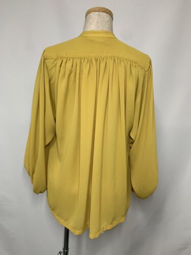 Authentic 1970s Mustard Blouse with Ruffles - Excellent Condition - Vintage Chic