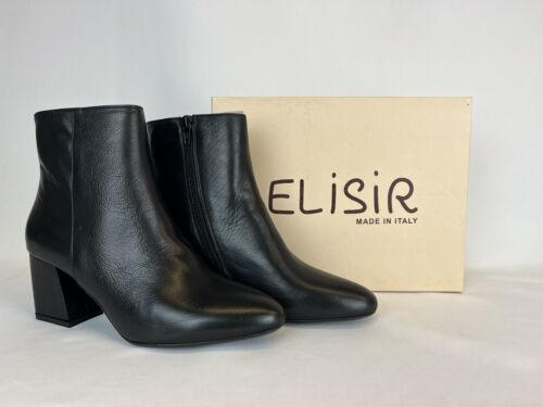 Made in Italy genuine leather boots with heel and zip size: EU 36 or 39