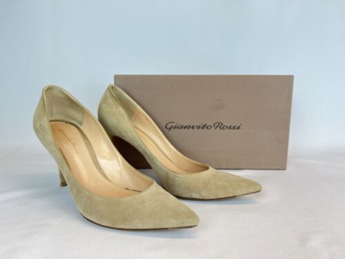 Gianvito Rossi High Heels - Cream Suede - Great Condition - UK Size 7 with box