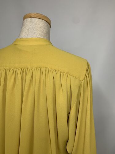 Authentic 1970s Mustard Blouse with Ruffles - Excellent Condition - Vintage Chic