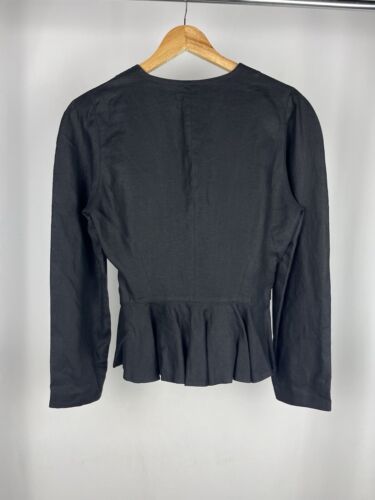 Georges Rech Paris linen black V neck top