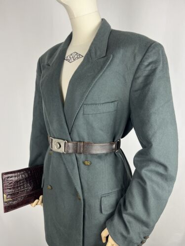 Wool & cashmere green coat made in Italy size one size