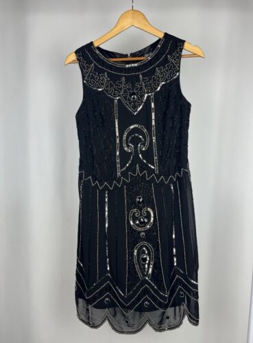 Lush Bird beaded black dress size 8 New with tag