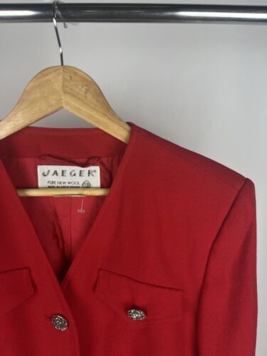 Jaeger pure new wool red blazer UK 10