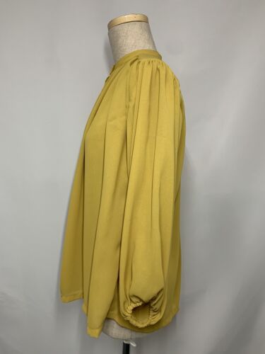 Authentic 1970s Mustard Blouse with Ruffles - Excellent Condition - Vintage Chic