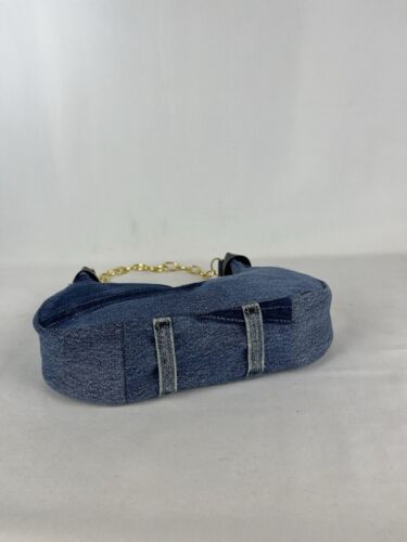 Halfmoon denim bag with chain handle made in UK