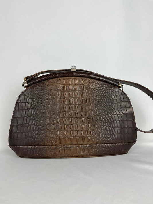 Rare Crocodile leather vintage handbag