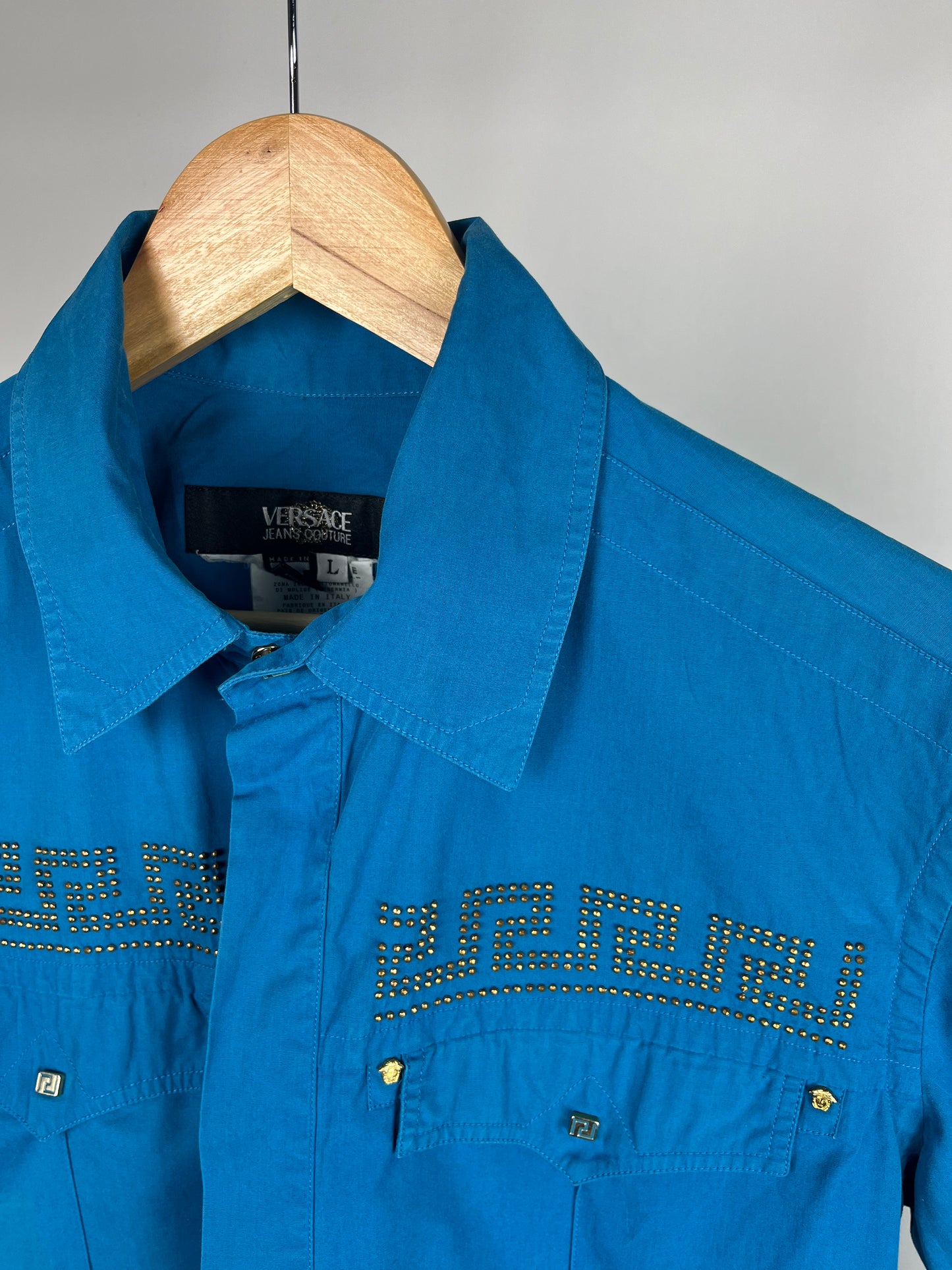 Versace Jeans Couture blue shirt with studs
