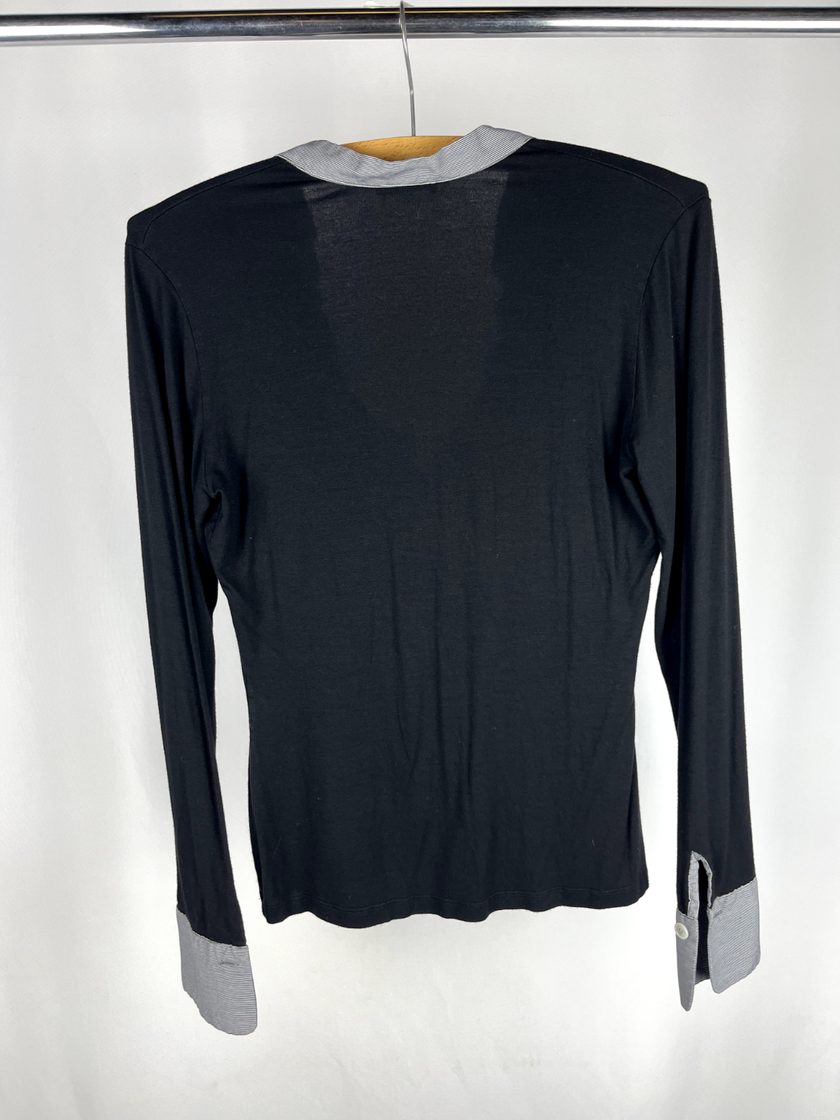 De Lorenzi black jersey top with long sleeve Size M