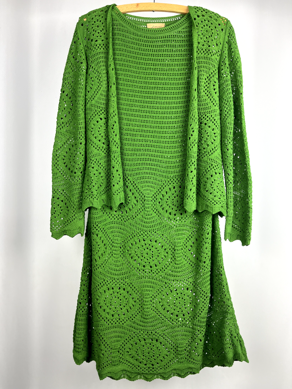 Falconeri green knitted dress + jacket Size M