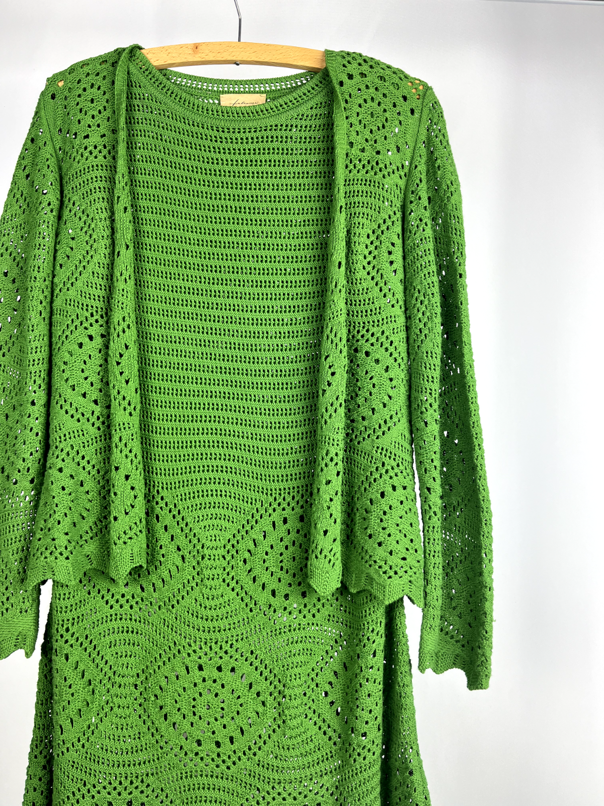 Falconeri green knitted dress + jacket Size M