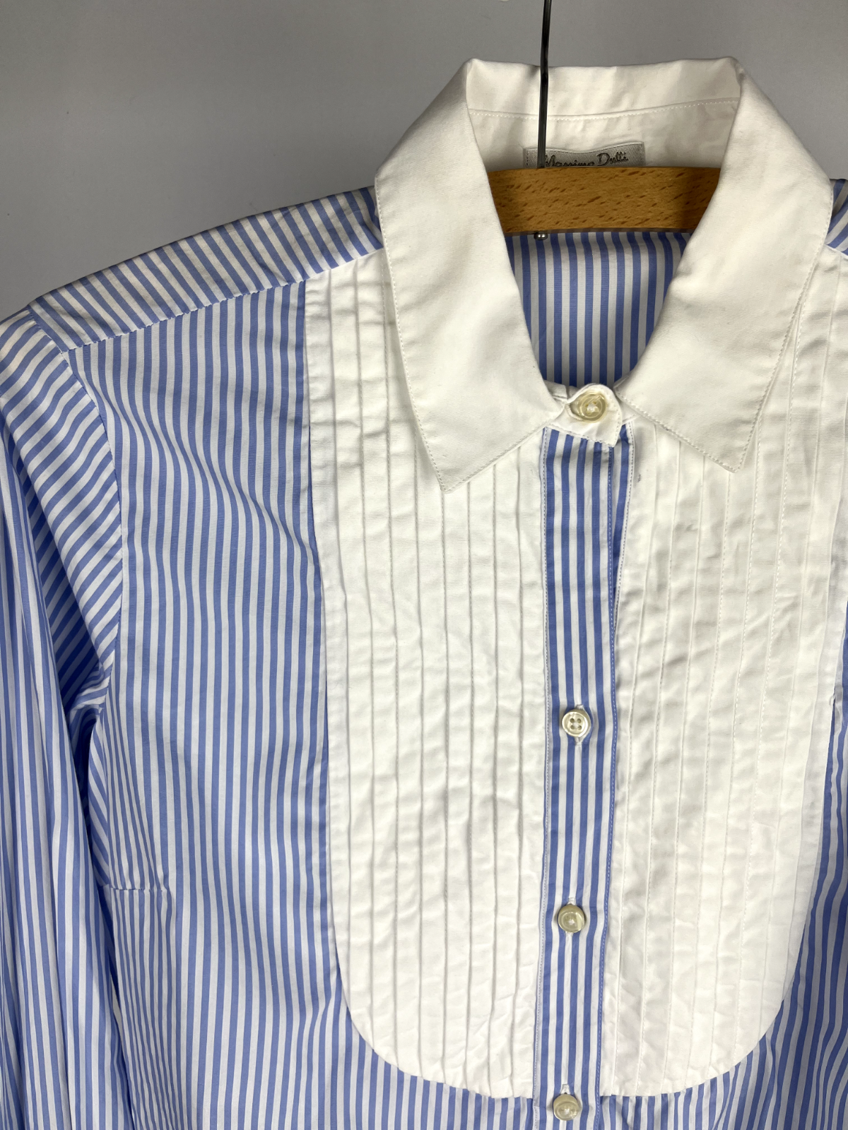 Massimo Dutti striped blue shirt 100% Cotton Size 40