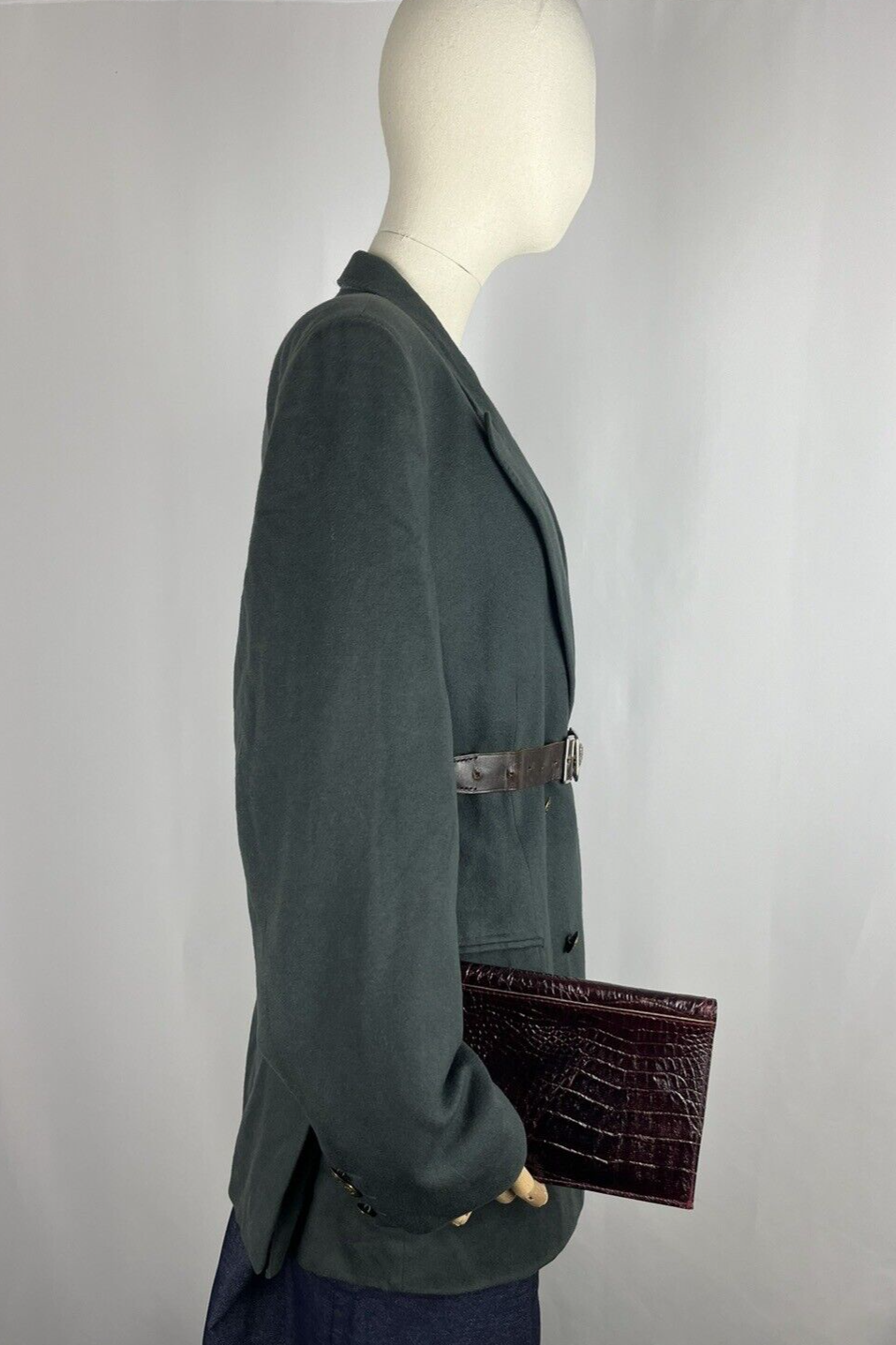 Wool & cashmere green coat made in Italy size one size