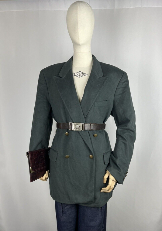 Wool & cashmere green coat made in Italy size one size