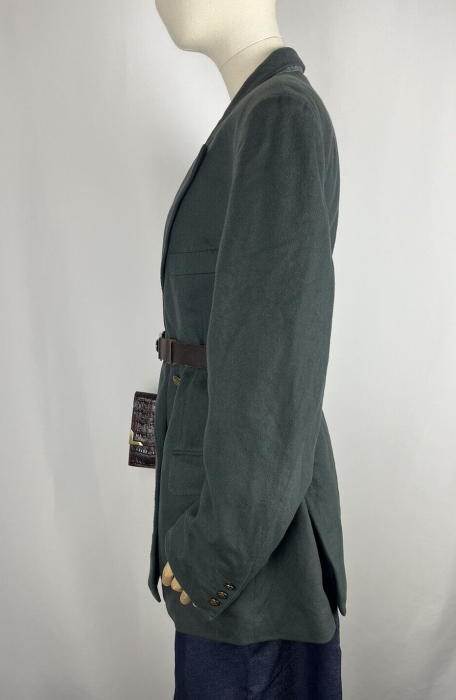 Wool & cashmere green coat made in Italy size one size