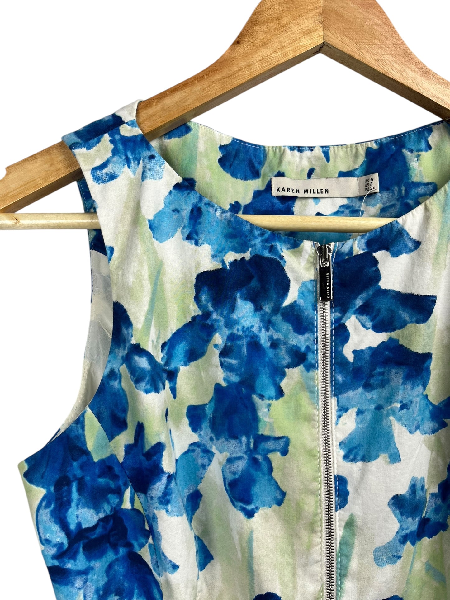 Karen Millen floral top with zip UK6