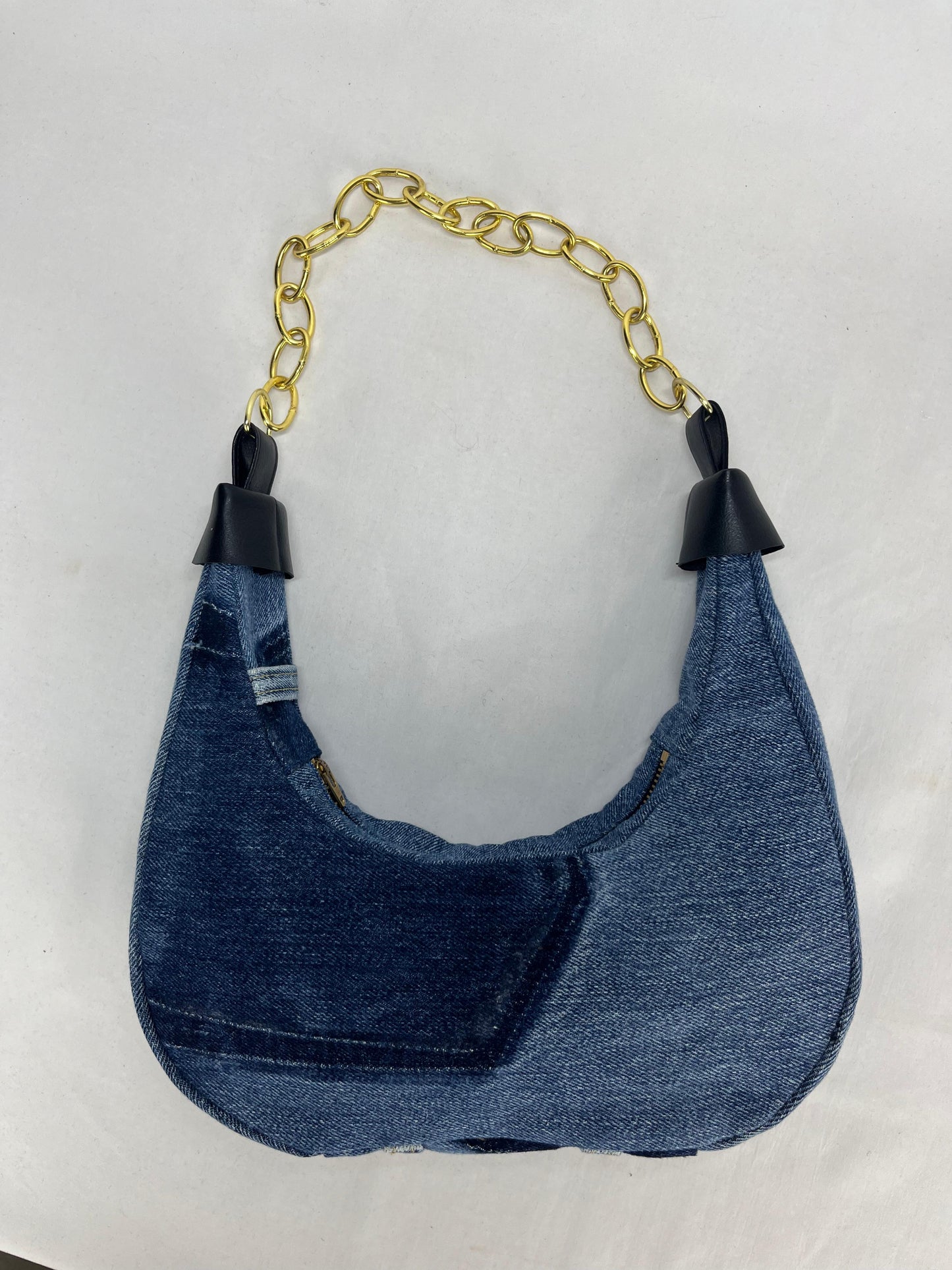 Mezzaluna Iceblue denim bag