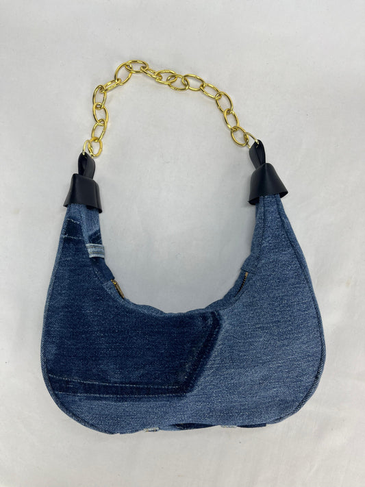 Mezzaluna Iceblue denim bag